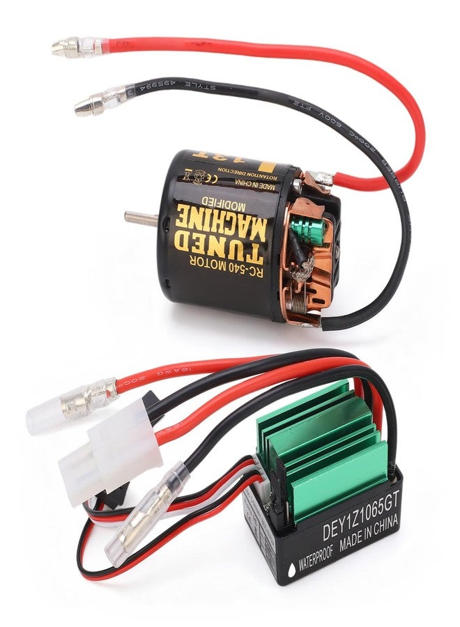equlup 13T Brushed Motor ESC Combo, 540 Brushed Motor with 65A Water Proof Brushed ESC RC Connector Car Accessories for Scx10 90046 - Image 1